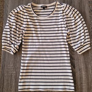Express Puff Sleeve Striped Top